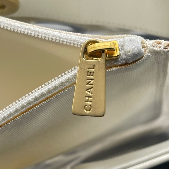 Chanel Vinyl Clear Triple CC Logo Coco Transparent Plastic Tote Shoulder Bag - Picture 12 of 16